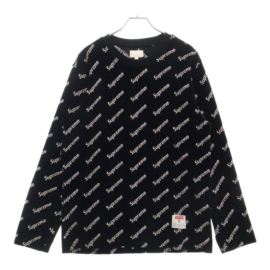 Supreme（シュプリーム） 17AW Velour Diagonal Logo L/S Top ベロア 