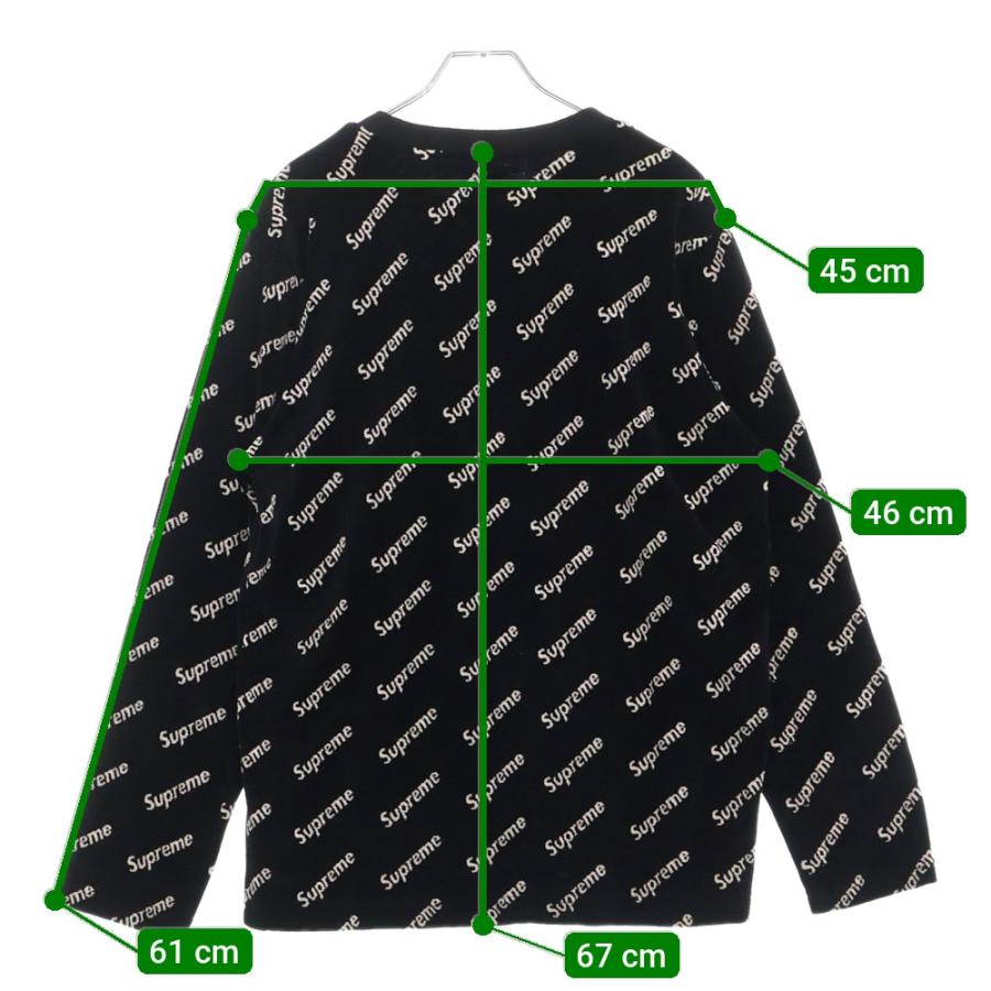 Supreme（シュプリーム） 17AW Velour Diagonal Logo L/S Top ベロア 