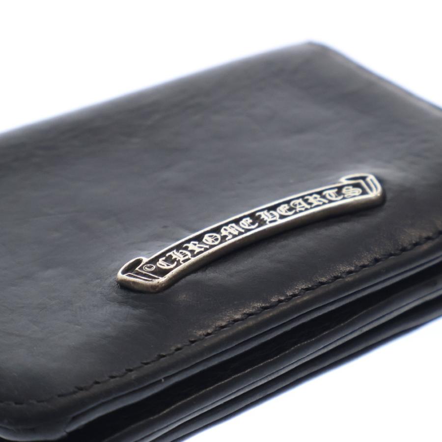 CHROME HEARTS クロムハーツ CARD CASE スクロールラベル レザーカード  