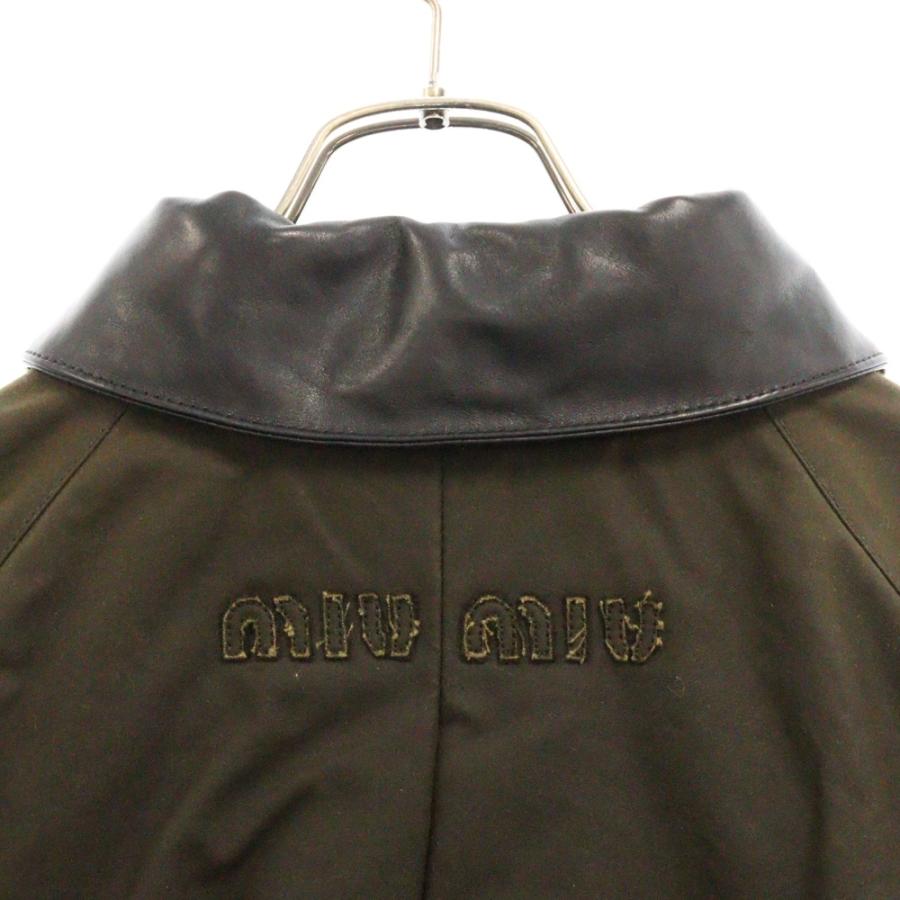 MiuMiu◆ワックス加工 キャンバス ブルゾンジャケット miumiu ミュウミュウ ワックス加工 キャンバス ブルゾン