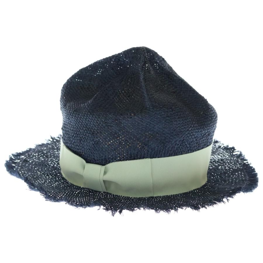 極美品 正規 24AW GAVIL ガヴィル スタッズ リング 731P▲ GAVIAL（ガヴィル） ウンテンストローハット ネイビー GVL-18SSA-0319