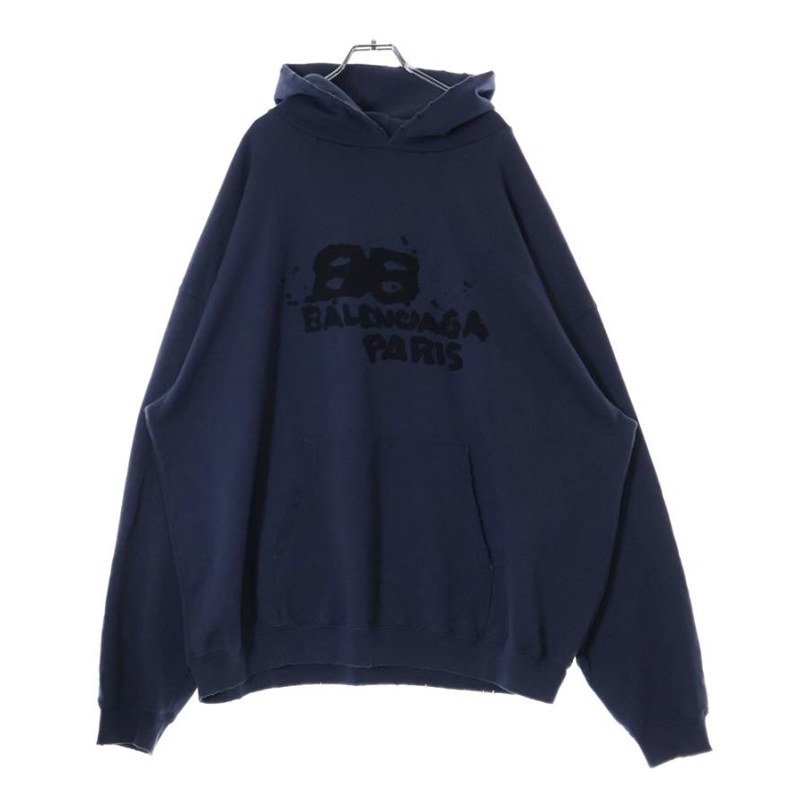 BALENCIAGA（バレンシアガ） 23SSダメージ加工ロゴ オーバーサイズ 