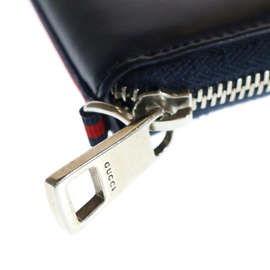 GUCCI（グッチ） ラウンドジップ レザーウォレット ネイビー 344096