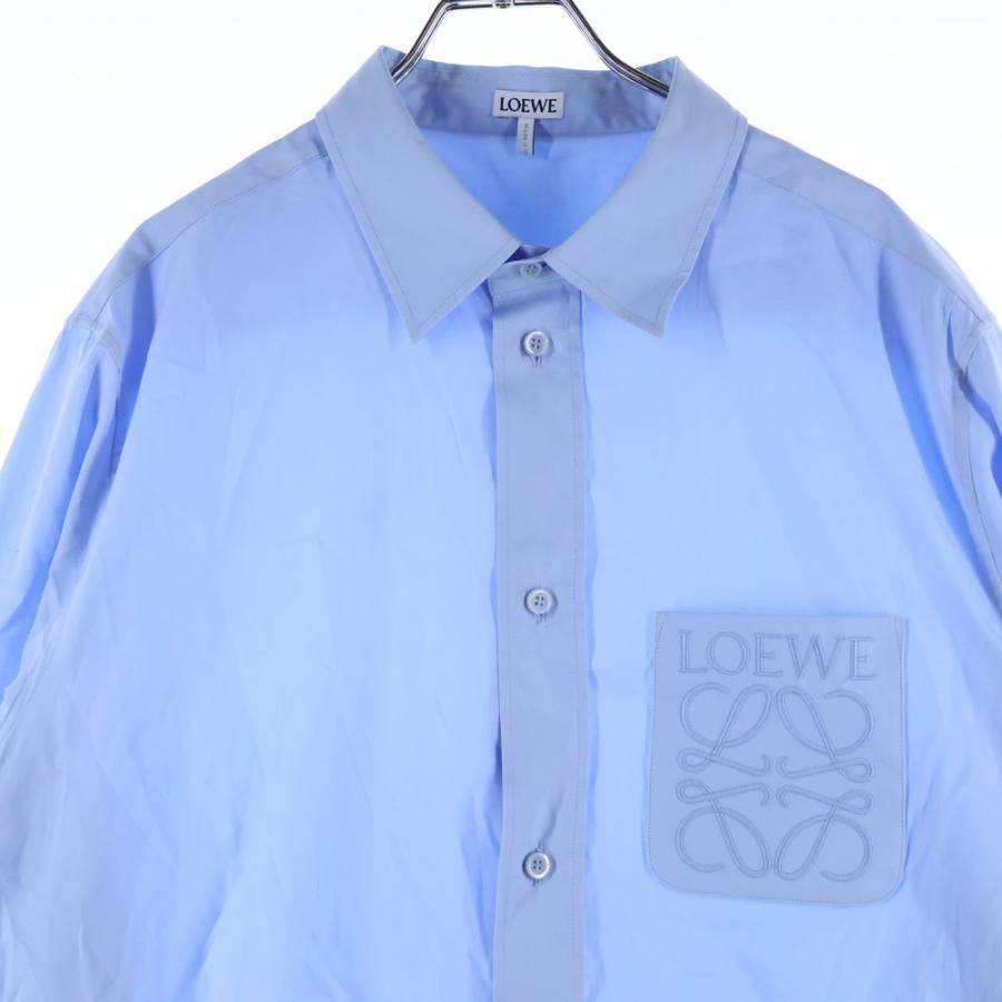 LOEWE（ロエベ） 25SS ポケットロゴ刺繍 長袖シャツ ブルー H526Y05WDX