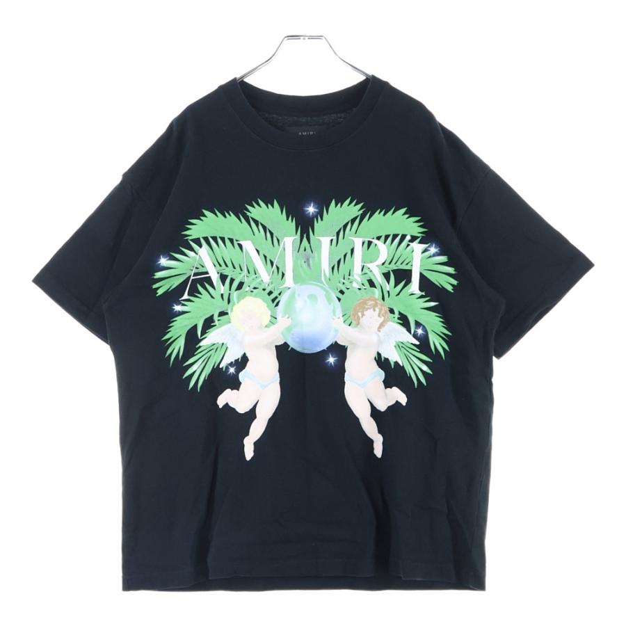 AMIRI ブラック Tシャツ 天使プリント AMIRI（アミリ） エンジェルプリント 半袖Tシャツ カットソー ブラック