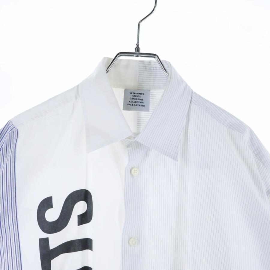 VETEMENTS（ヴェトモン） 21AW Cut-Up Logo Shirt フロントロゴ