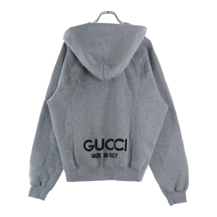 【新品未使用】GUCCI グレー フード付きパーカー 768454 24SS GUCCI（グッチ） 24SS フロッキープリントパーカー グレー 768454