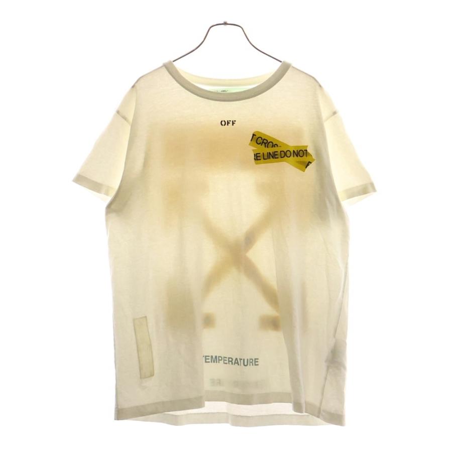 OFF-WHITE オフホワイト ロゴプリント 半袖Tシャツカットソー ホワイト 