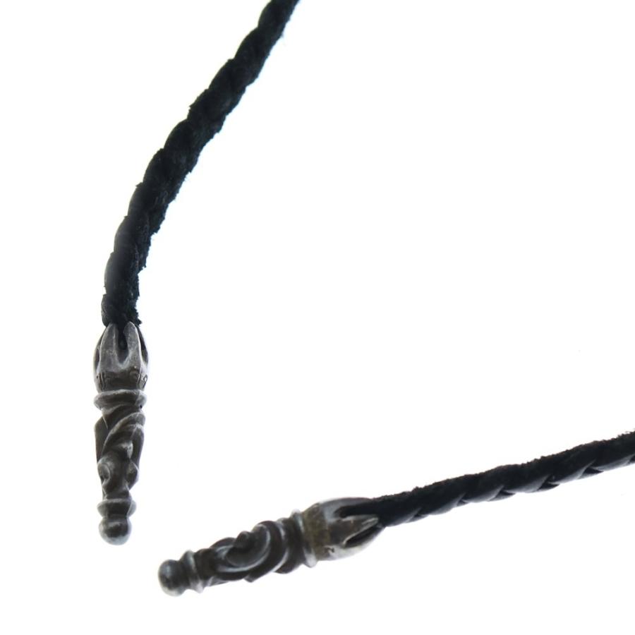 最終値下げクロムハーツ　レザーブレイド　中古 CHROME HEARTS（クロムハーツ） LEATHER BRAID SCROLL ネックレス