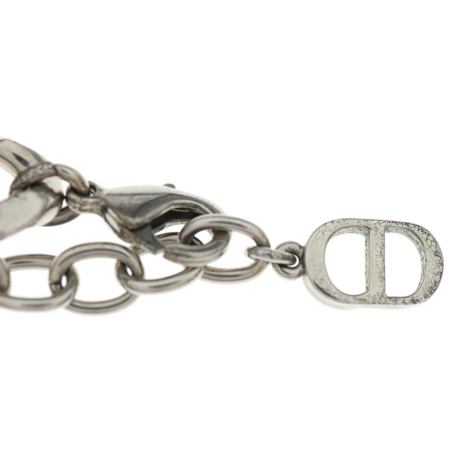 DIOR ディオール ITALIC ロゴアイコンチェーンネックレス シルバー 