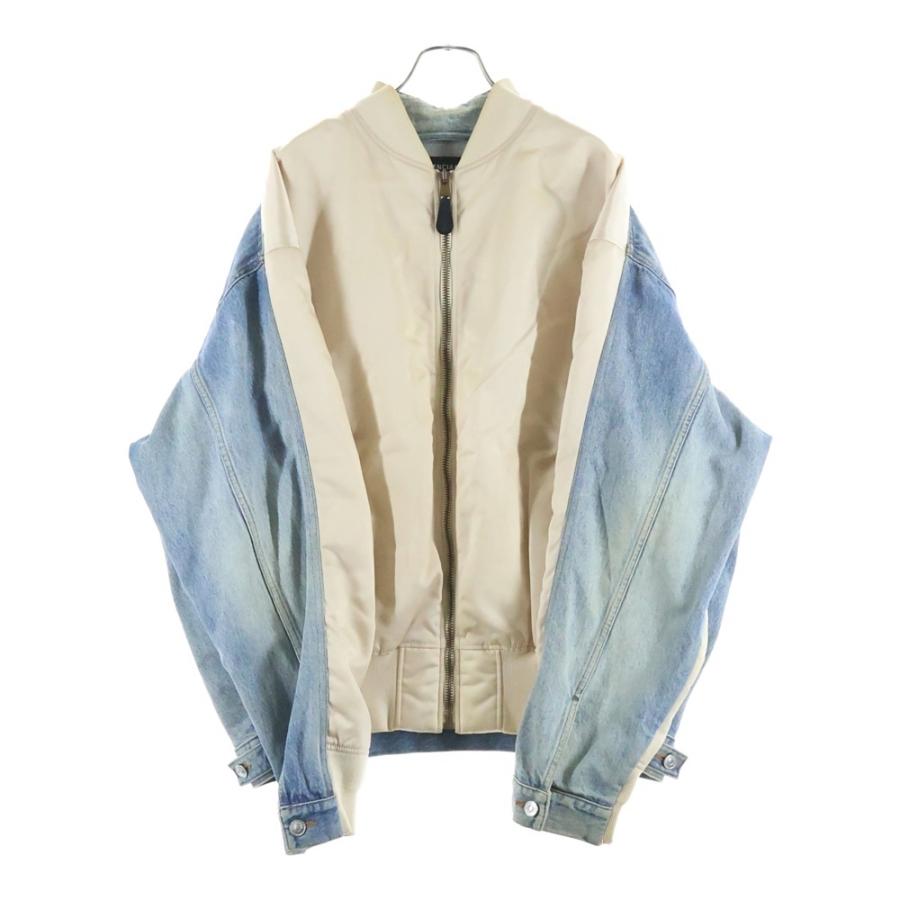 BALENCIAGA（バレンシアガ） デニム切替ナイロンボンバーブルゾン MA-1