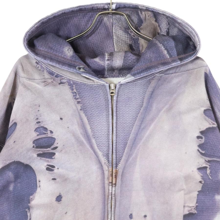 KAMIYA カミヤ 25AW TROMPE L'OEIL PRINT ZIP HOODIE ブリーチ加工