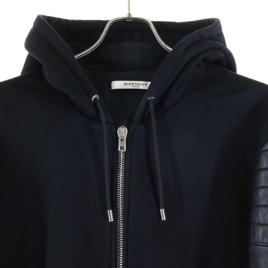 GIVENCHY（ジバンシィ） 袖レザーネオプレンジップアップパーカー 17S