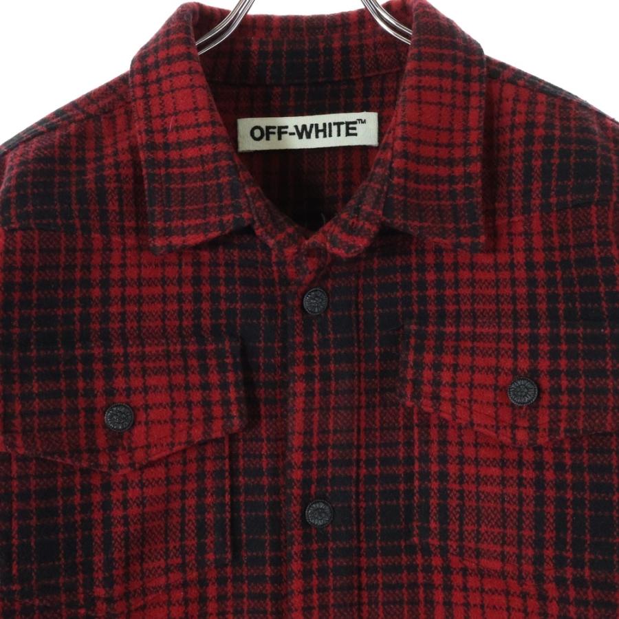 OFF-WHITE オフホワイト 19SS バックロゴ ウールチェックシャツ 長袖