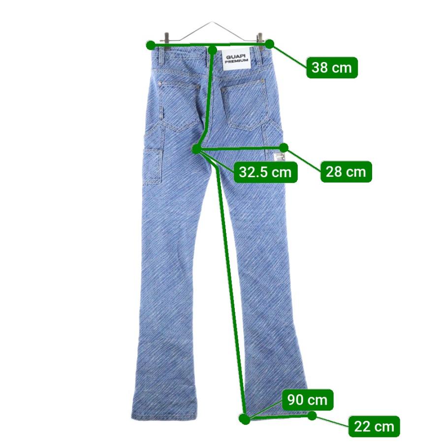 GUAPI グアピ FLARED DENIM ダブルニーフレアデニム インディゴ