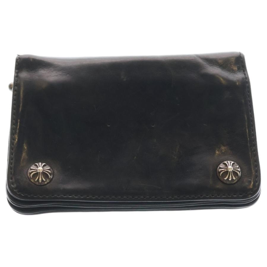 CHROME HEARTSジッププロクロスボールボタンレザーウォレット CHROME HEARTS（クロムハーツ） 2ZIP 2ジップ クロスボールボタン