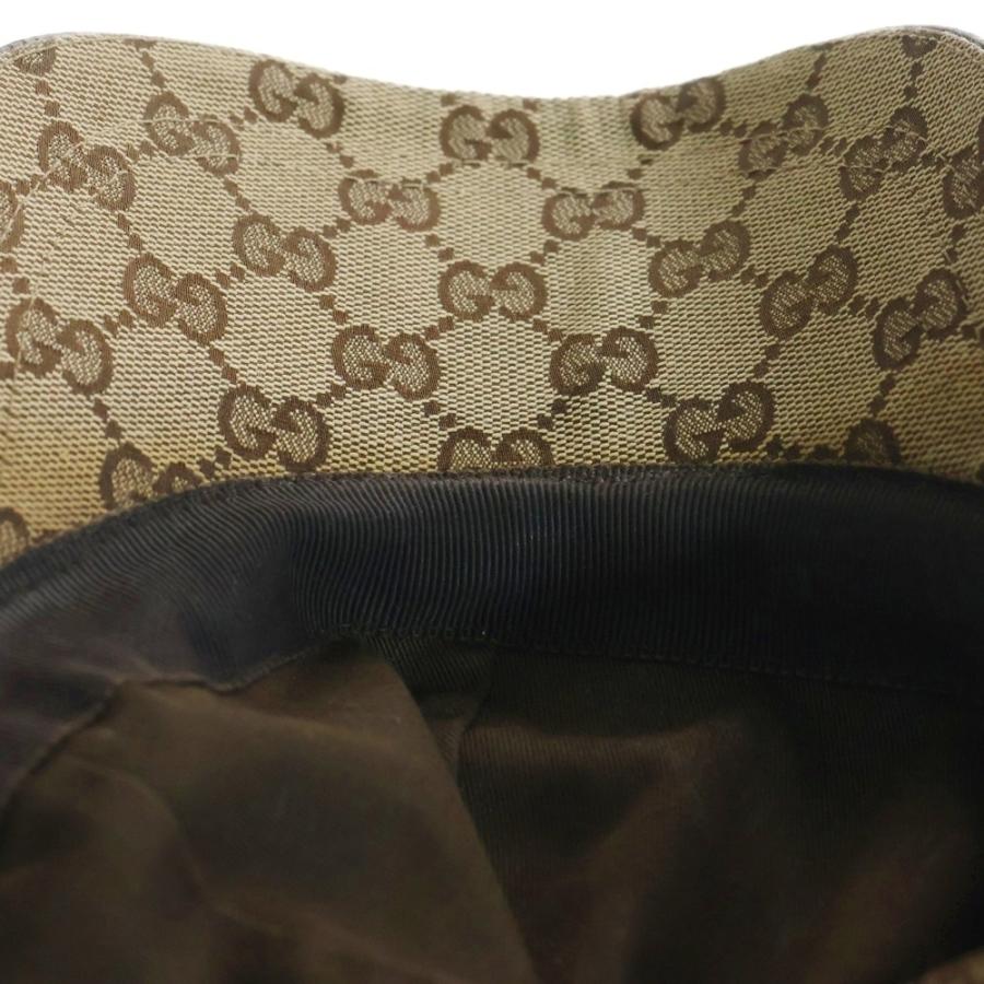 【美品】グッチ 帽子 バケットハット ベージュ キャンバス シェリーライン GUCCI（グッチ） GGキャンバス シェリーライン キャップ 帽子 ベージュ