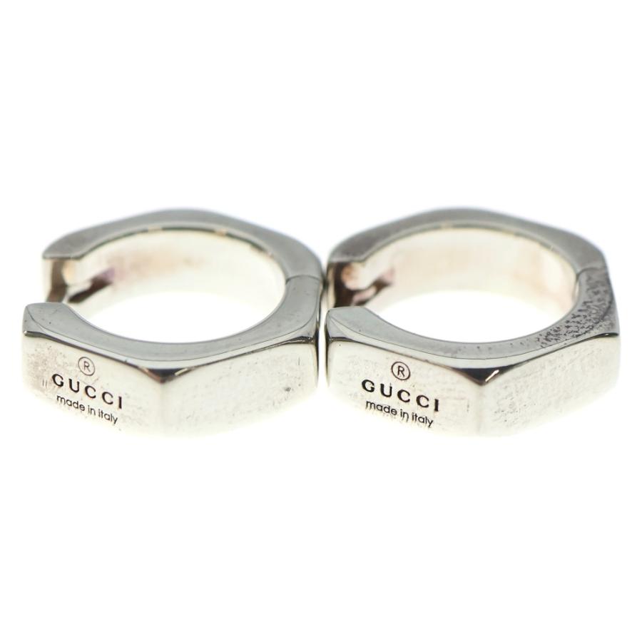 GUCCI シルバー ピアス ロゴ入り GUCCI（グッチ） トレードマークピアス ロゴ刻印入りピアス シルバー