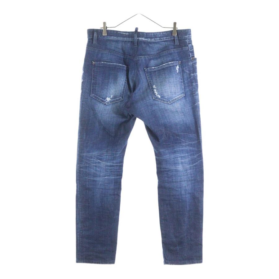 DSQUARED2 スキニーデニム ダークブルー DSQUARED2（ディースクエアード） D2レザーパッチ スキニージーンズ