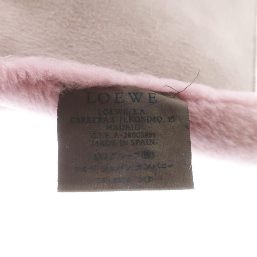 LOEWE（ロエベ） フリース ロゴデザイン マフラー ピンク : BRING