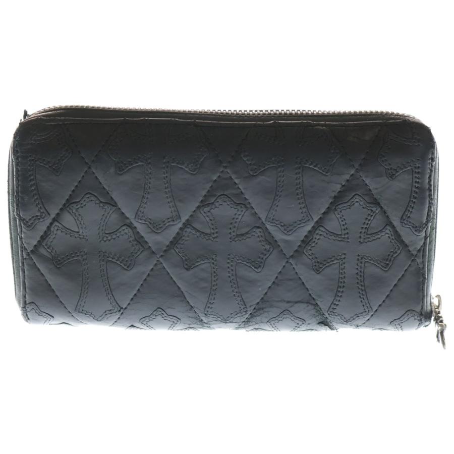 CHROME HEARTS キルティングレザーウォレット CHROME HEARTS（クロムハーツ） REC F ZIP QUILTED WALLET セメタリー