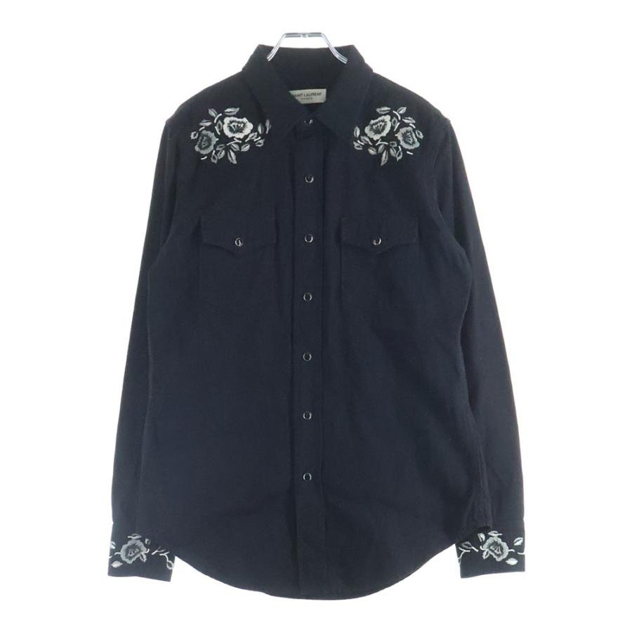 SAINT LAURENT PARIS サンローランパリ 19SS 花柄刺繍 長袖コットン 