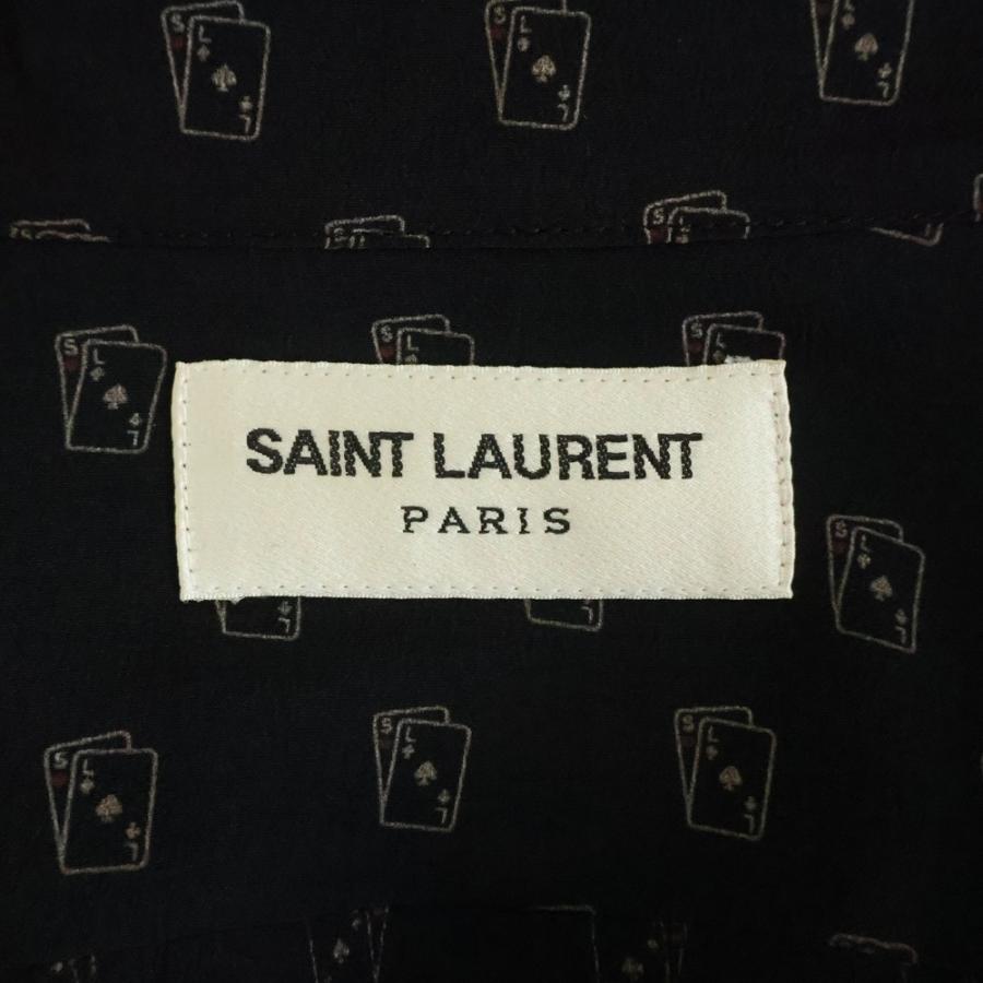 SAINT LAURENT PARIS サンローランパリ 18AW トランプ総柄 長袖シャツ