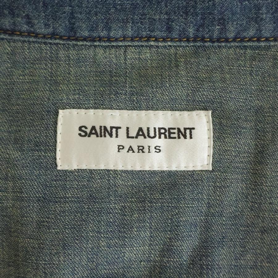 SAINT LAURENT PARIS サンローランパリ 19SS 花柄刺繍 長袖デニム