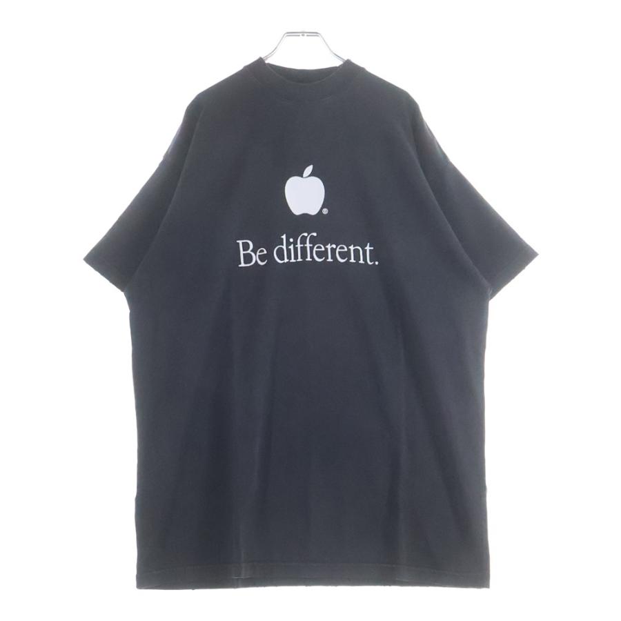 BALENCIAGA(バレンシアガ) 半袖Tシャツ サイズS ユニセックス - 764235 TOVA3 黒×ダークグレー クルーネック/ダメージ加工 バレンシアガ 24年 コットン Tシャツ S ユニセックス ブラック 764235