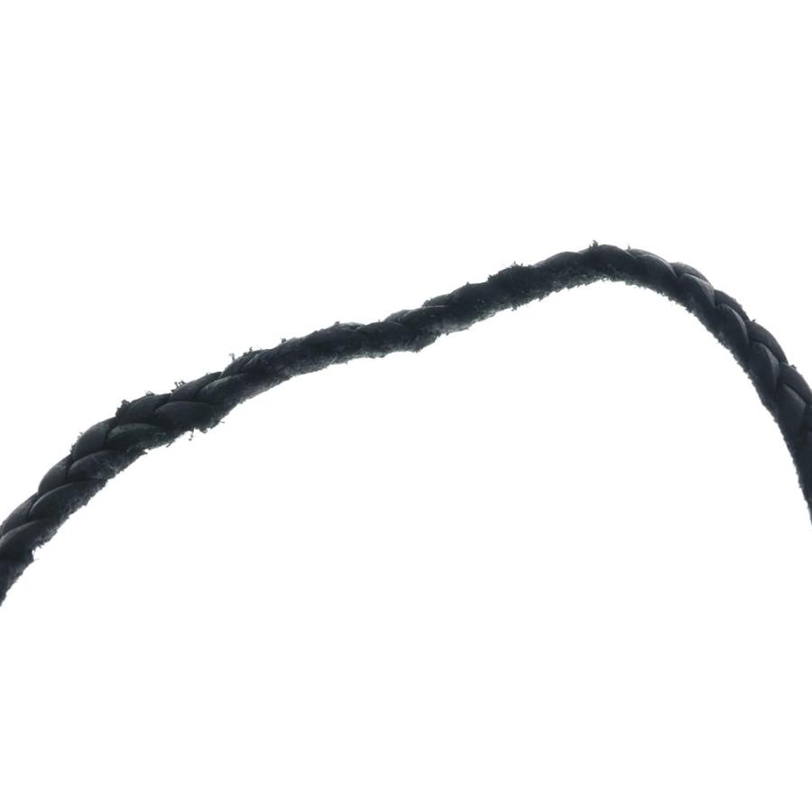CHROME HEARTS クロムハーツ LEATHER BRAID スクロールレザーブレード シルバーネックレス ブラック/シルバー