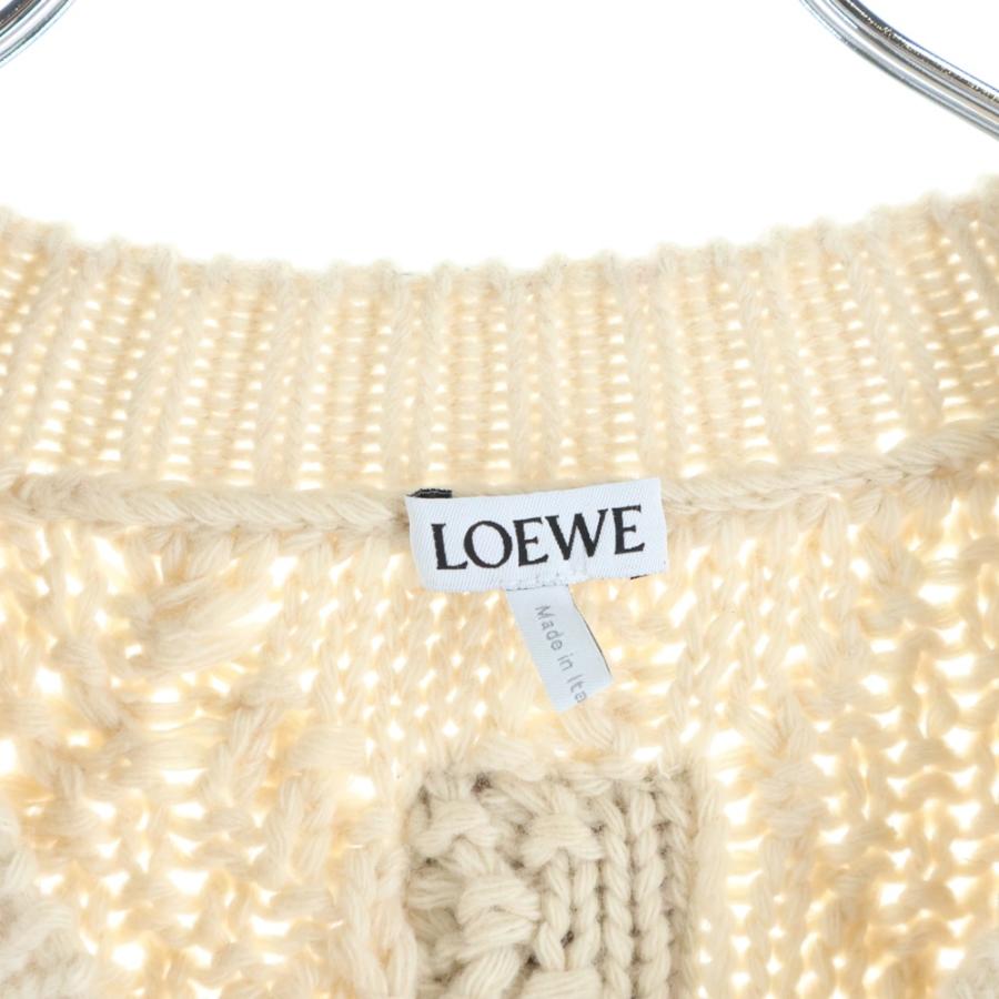 LOEWE ロエベ 23AW グラデーション ケーブル 編みニットセーター H526Y 14KH6 ホワイト/レッド_5