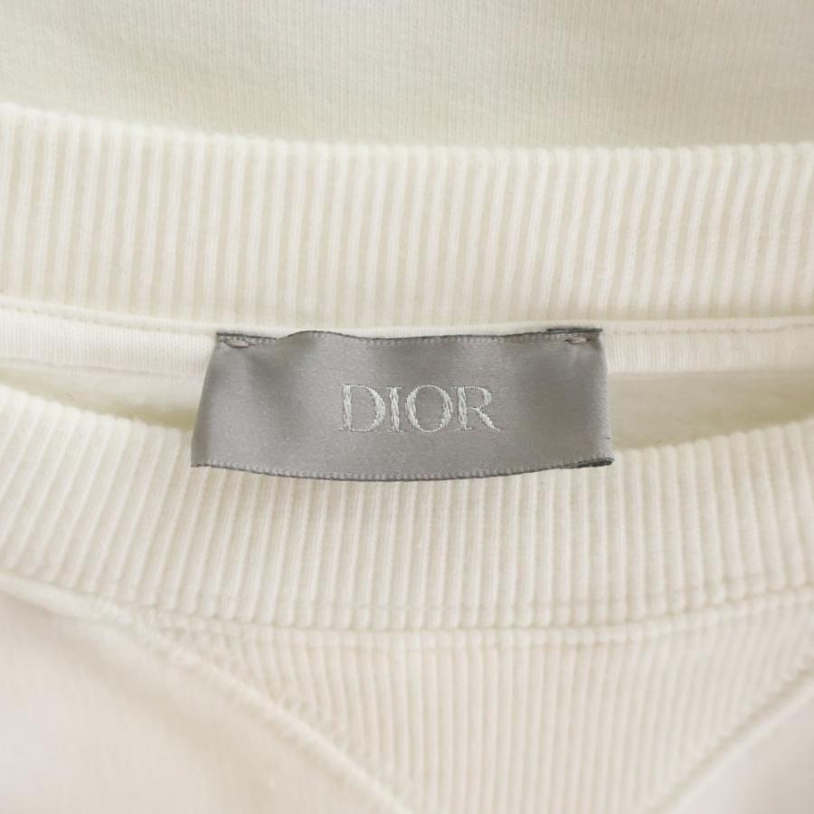 Dior HOMME ディオールオム 22SS フロントCDロゴ刺繍クルーネックスウェットトレーナー 213J687A0531 ホワイト Dior HOMME ディオールオム 22SS フロントCDロゴ刺繍クルーネック