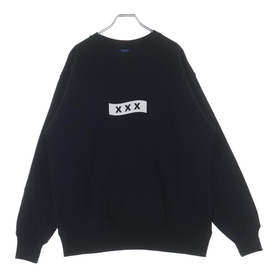ゴッドセレクショントリプルエックス ×Tokyo Drive Car Club SWEATSHIRT クルーネックスウェットトレーナー ブラック XXX-0804_1