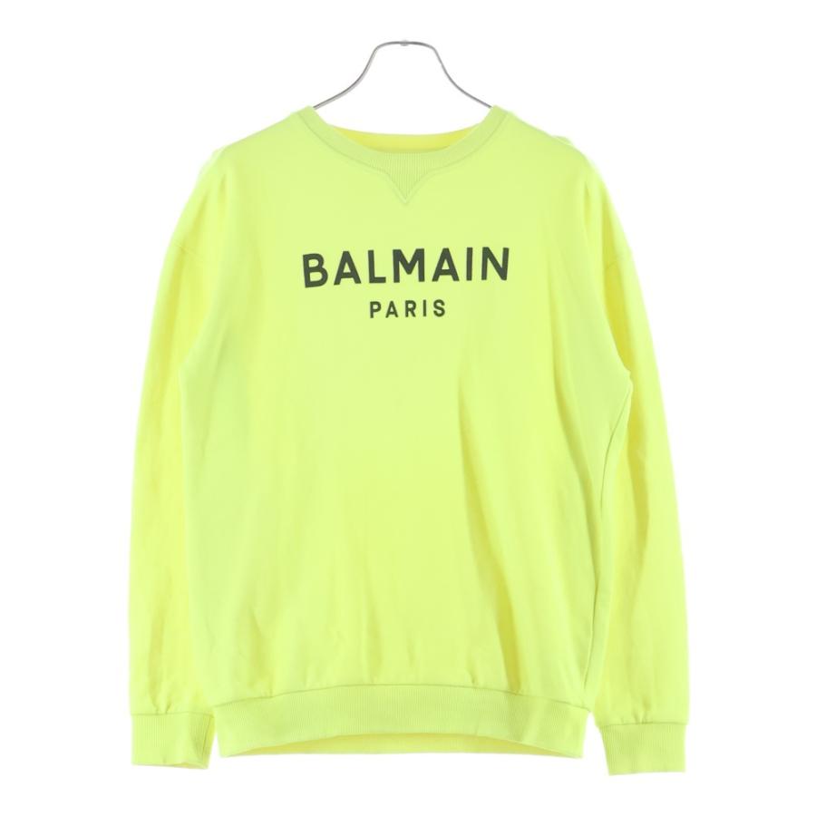 BALMAIN バルマン フロントロゴクルーネックスウェット トレーナー 6Q4690 Z0081 イエロー レディース BALMAIN（バルマン） フロントロゴクルーネックスウェット トレーナー