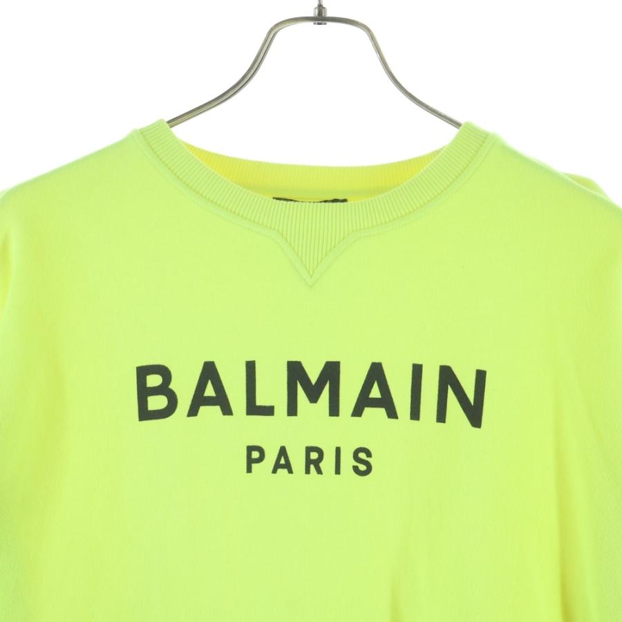 BALMAIN バルマン フロントロゴクルーネックスウェット トレーナー 6Q4690 Z0081 イエロー レディース BALMAIN（バルマン） フロントロゴクルーネックスウェット トレーナー