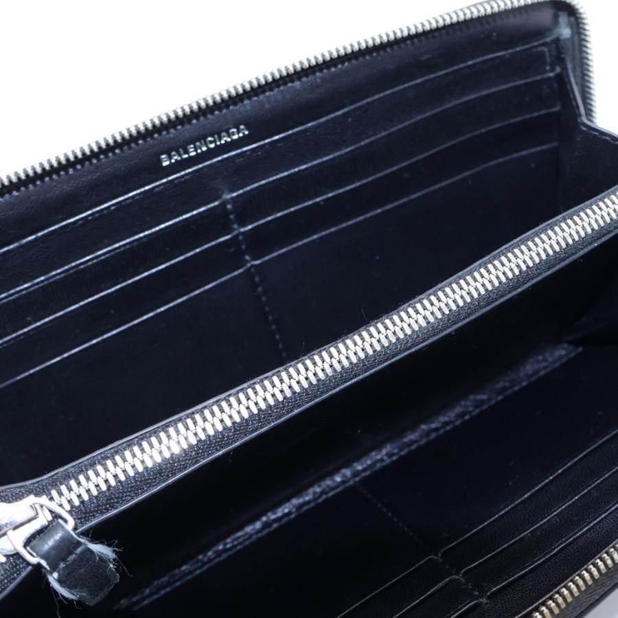 BALENCIAGA（バレンシアガ） ロゴプリント レザー ラウンドジップ