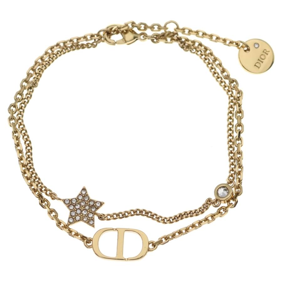 d*7様 【正規品】Dior ゴールドトーン 2連 ダブル チェーン ブレスレッ DIOR ディオール PETIT CD ダブルチェーンブレスレット ゴールド
