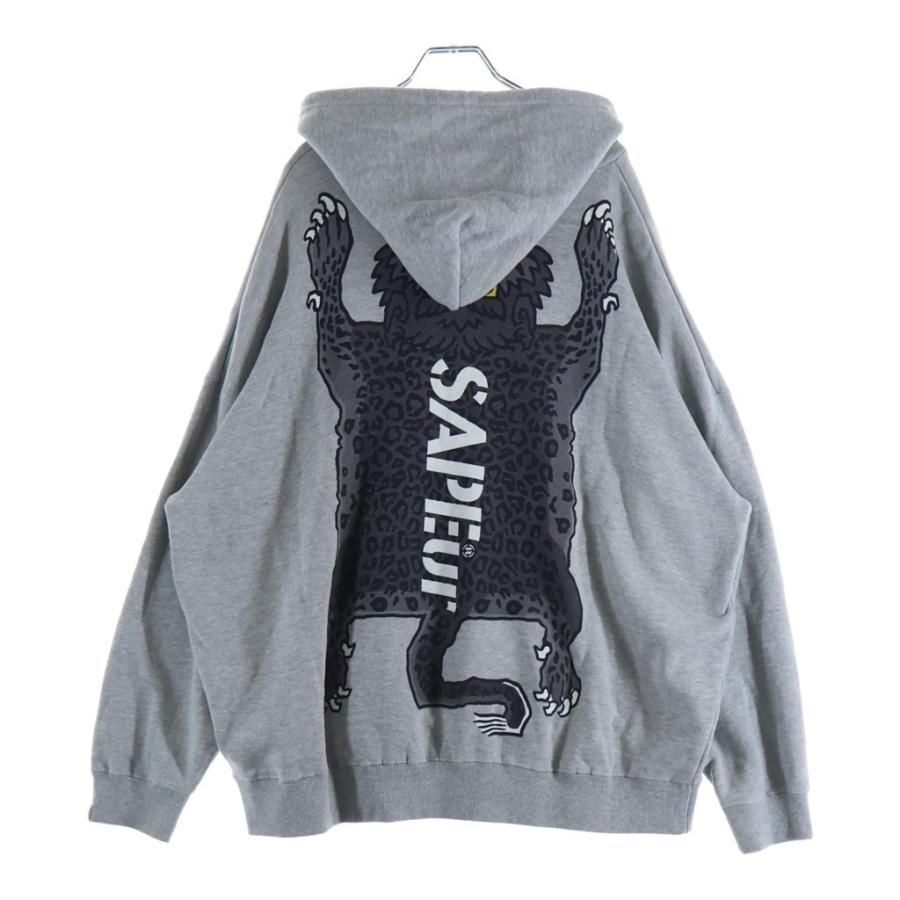 ピ*コ様 sapeur TIBETAN HOODIE チベタン パーカー サプー SAPEur サプール TIBETAN LEOPARD HOODIE プルオーバーパーカー グレー