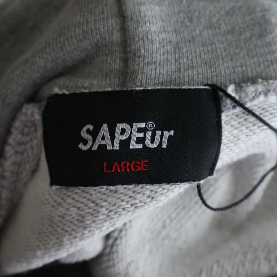 SAPEur サプール TIBETAN LEOPARD HOODIE プルオーバーパーカー グレー