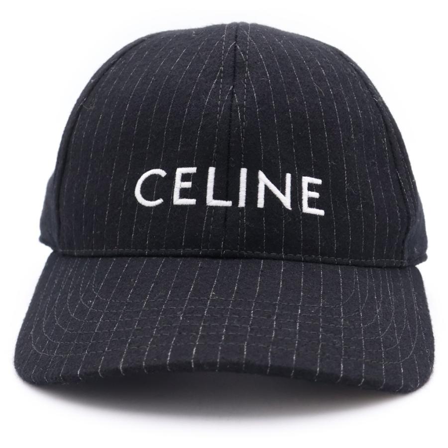 CELINE（セリーヌ） ロゴ ストライプ ベースボールキャップ 帽子