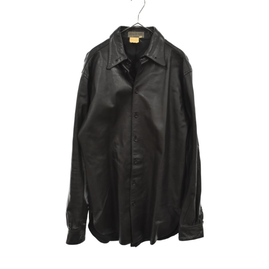 ヨウジヤマモト プールオム 97AW レザー長袖シャツ HI-B12-717  