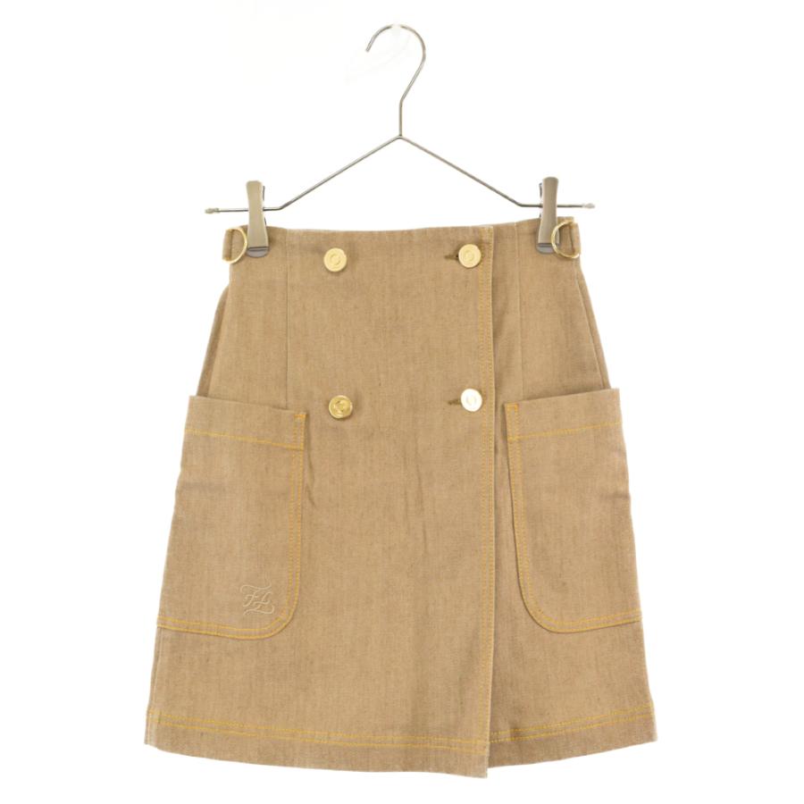 FENDI フェンディ FFカーリグラフィー デニムスカート ラップスカート  