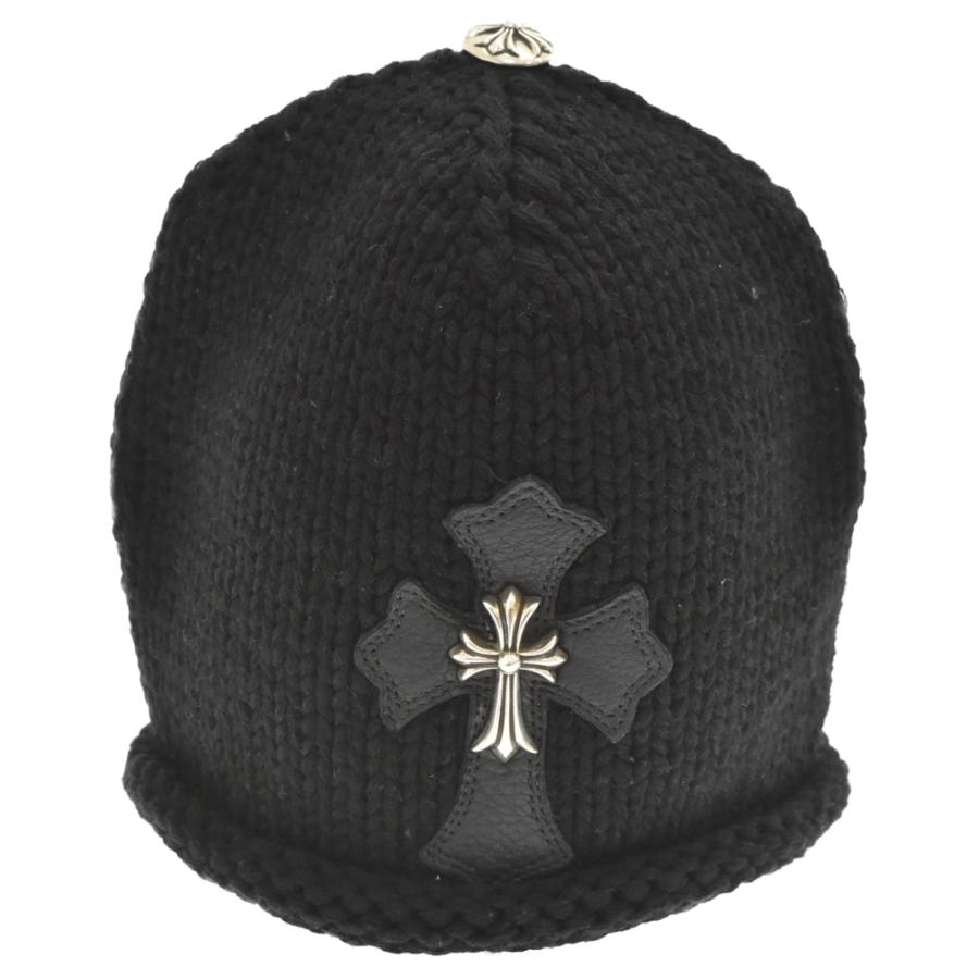 CHROME HEARTS クロムハーツ レザーパッチビーニー レザークロス CHROME HEARTS クロムハーツ レザーパッチビーニー レザークロス