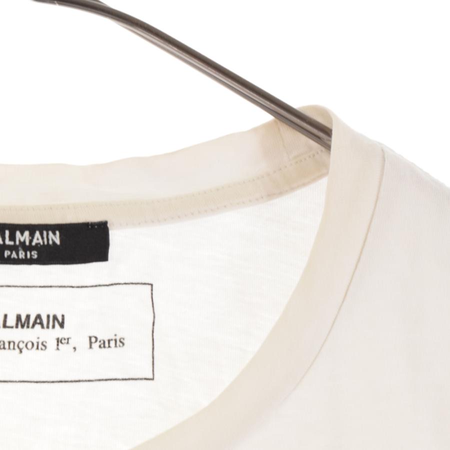 BALMAIN バルマン フロントロゴプリント半袖Tシャツ ホワイト 