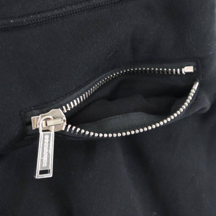 DSQUARED2 ディースクエアード ロゴプリント スウェットパンツ S74KB0377 ジップポケット ブラック DSQUARED2（ディースクエアード） 20SS ロゴプリント スウェットパンツ