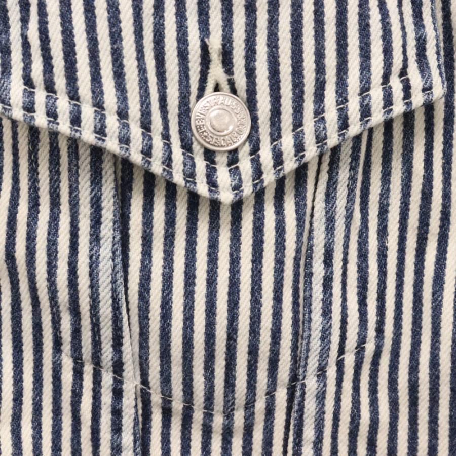 美品✨45R インディゴ抜染 ストライプ スタンドカラー ジャケット ヒッコリー STEINBECK HICKORY STRIPE JACKET
