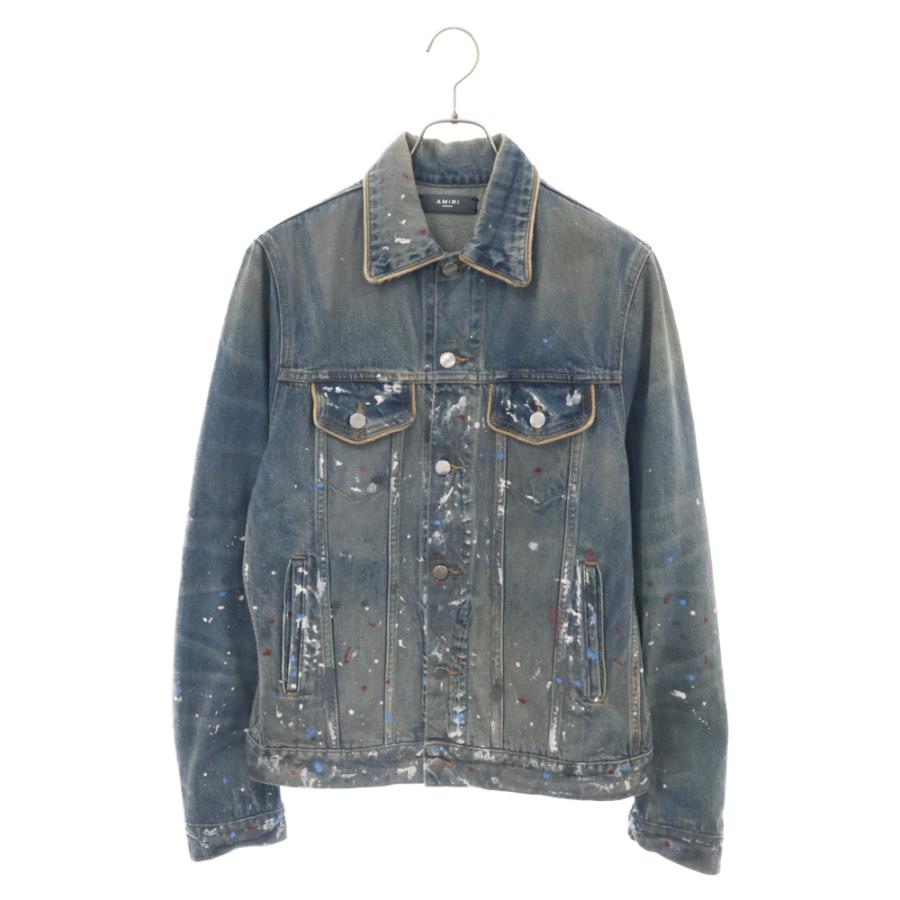 AMIRI アミリ ラメペイント加工トラッカーデニムジャケット AMIRI アミリ ラメペイント加工トラッカーデニムジャケット