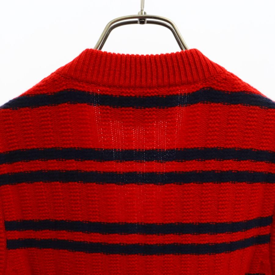 GUCCI グッチ　ストライプニットベスト　刺繍　ウール　ロゴ GUCCI（グッチ） HAHAHA ロゴワッペン ボーダーウールベスト 721799