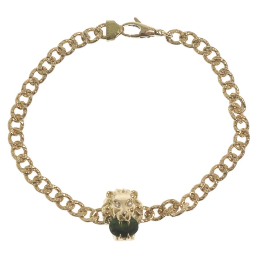 GUCCI グッチ K18YG Lion Head Bracelet with Chrome Diopside GUCCI グッチ K18YG Lion Head Bracelet with Chrome Diopside