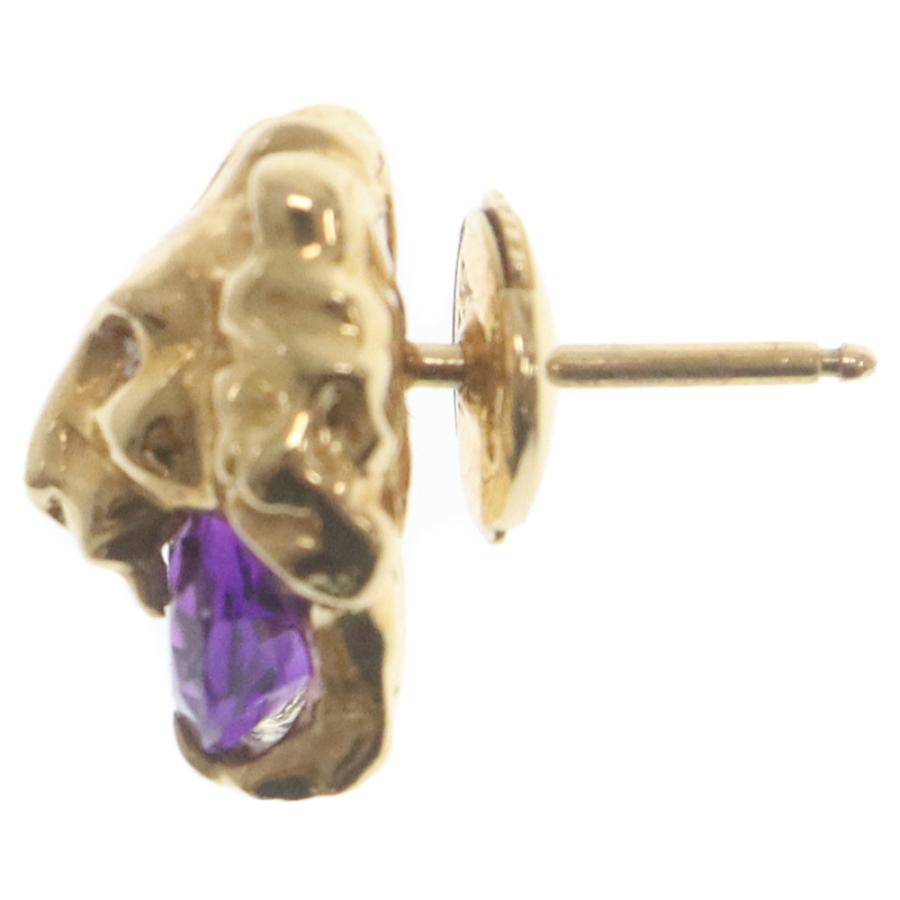 GUCCI グッチ K18YG Lion Head Earrings with Amethyst ライオン GUCCI グッチ K18YG Lion Head Earrings with Amethyst ライオン
